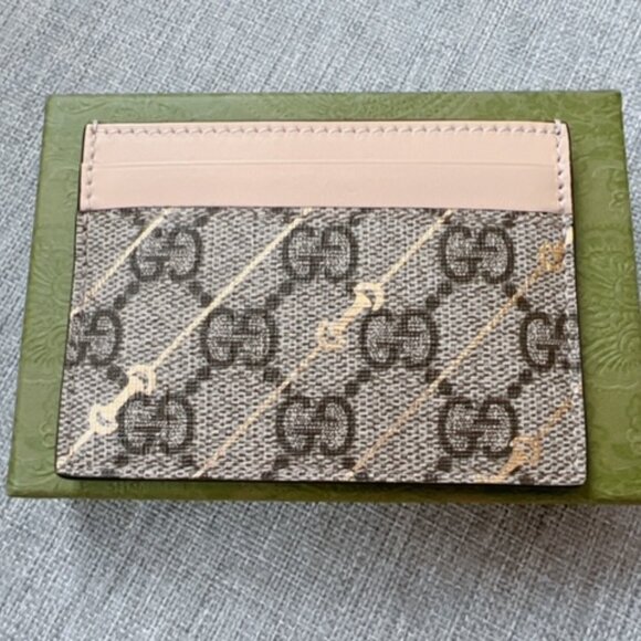 GUCCI. GG Supreme Coated Canvas Leather Horsebit Card Holder. - Picture 9 of 16